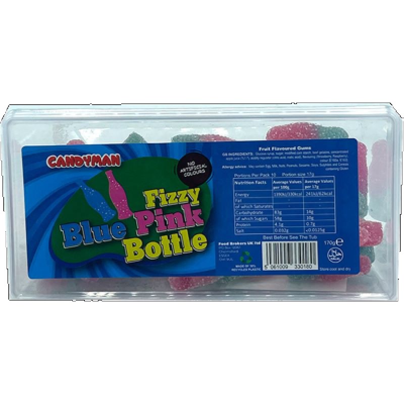 CandyMan Fizzy Blue Pink Bottle