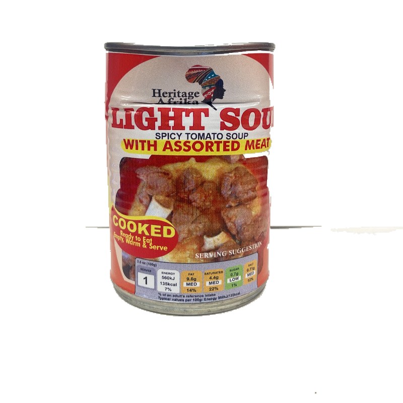 HERITAGE AFRIKA LIGHT SOUP SPICY TOMATO SOUP WITH ASSORTED MEAT