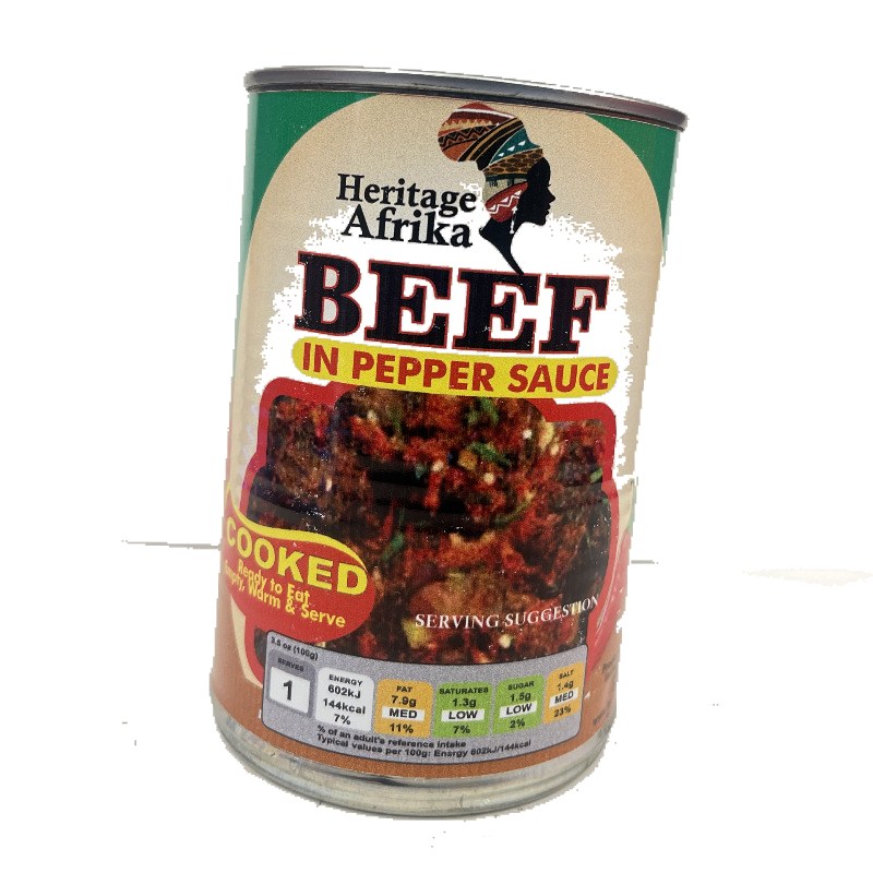 HERITAGE AFRIKA BEEF IN PEPPER SAUCE