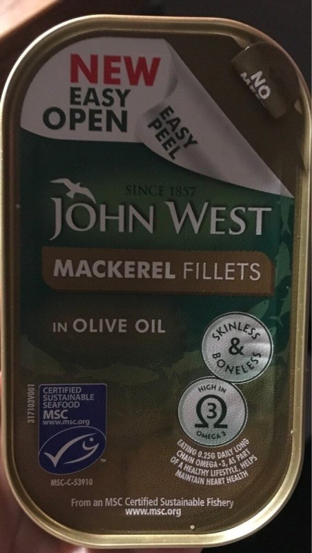 John West Mackerel Fillets In Olive Oil